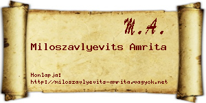 Miloszavlyevits Amrita névjegykártya